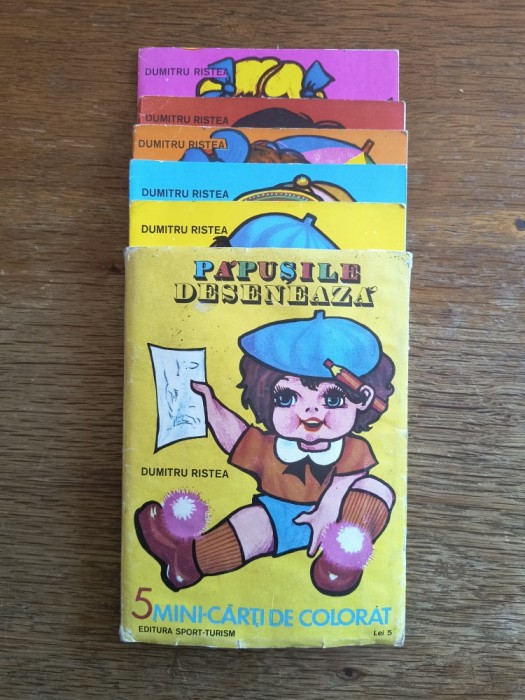 Papusile deseneaza, Set 5 mini carti de colorat - Dumitru Ristea / R6P2F