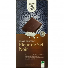 Ciocolata bio neagra Fleur de Sel Noir, 100g Gepa foto