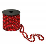 Ghirlanda de margele pentru bradul de Craciun, 10 metri, rosu Household NewTrend, Oem