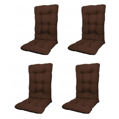 Set Perne pentru scaun de casa si gradina cu spatar, 48x48x75cm, culoare maro, 4 buc/set foto
