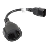 Cablu prelungitor de alimentare UPS, PC, 20 cm, Lanberg 40987, IEC 320 C14 la Schuko mama, negru