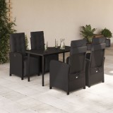 Cumpara ieftin Gossi set mobilier de gradina cu perne, 5 piese, negru, poliratan