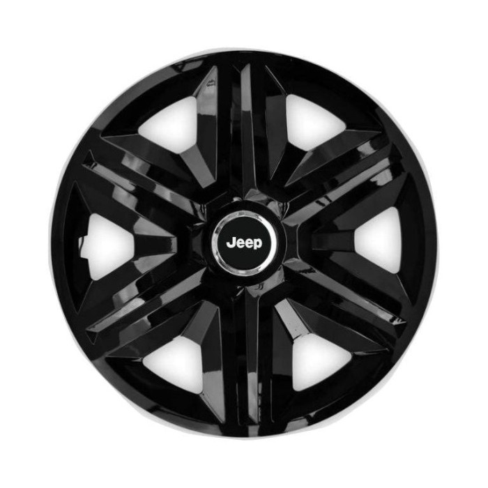 Set 4 capace roti Hubcaps fast black R16 Compatibil Cu Jeep