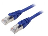 Cablul Patch F/UTP 6 litat Cu PVC albastru 1m 26AWG, QOLTEC