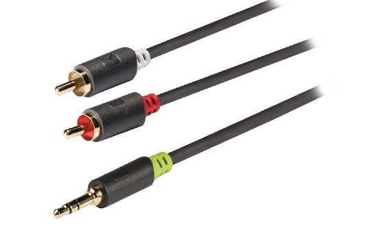 Cablu audio Jack stereo 3.5mm tata - 2x RCA tata 5m gri Konig