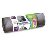 Sac Menajer Ldpe Luxia Cu Snur, Flexipro Silver, Superetans 60 L, 10 Buc (541239)