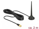 Antena exterior LTE / GSM / UMTS 3 dBi fixa omnidirectionala cu baza magnetica SMA plug, Delock 12416