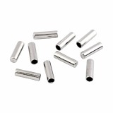 Set 10 terminatii metalice pentru snur, diametru 4 mm, 5 x 17 mm, Argintiu, Crisalida