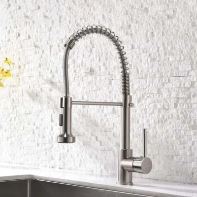 Baterie Bucatarie cu Dus Extractibil, Inox si Alama Crom, YD/101 ModernLight Concept foto