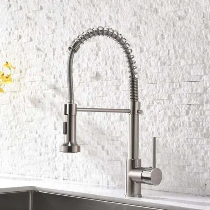 Baterie Bucatarie cu Dus Extractibil, Inox si Alama Crom, YD/101 ModernLight Concept