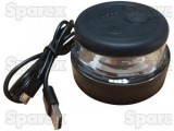 Girofar Avertizare LED 28 SMD, Acumulator USB, 4 Functii, Magnetic, IP65, 5h Autonomie, Sparex