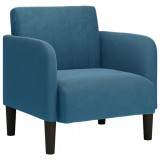 Cumpara ieftin Canapea Scaun cu cotiere, albastru, 54 cm, catifea