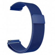Curea Milanese Loop, compatibila Samsung Galaxy Watch Active 2, telescoape QR, Albastru