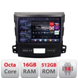 Navigatie Mitsubishi Outlander 2006-2011 Edotec Kit-056 8 core QLED 2K 16+512 360 Android Waze USB Navigatie Internet Youtube Radio v2 CarStore Techno