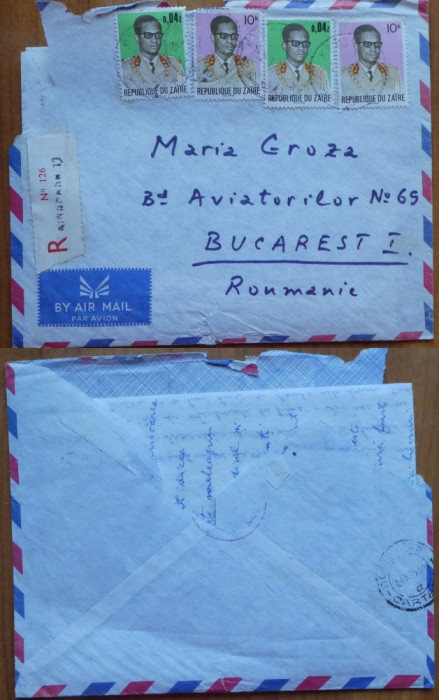 2 scrisori ale diplomatului Mihai Sturza expediate din Kinsasha catre Mia Groza