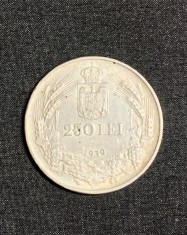 Moneda 250 lei 1939 argint foto