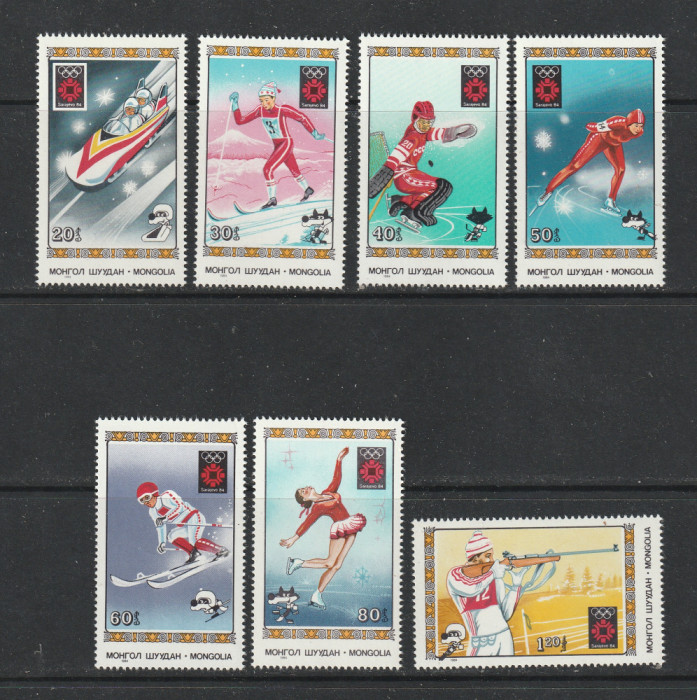 Mongolia 1984 - #385 Jocurile Olimpice de Iarna 7v MNH
