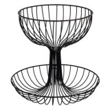 Fructieră metalică neagră cu 2 niveluri, 30x29 cm, CMCLASS