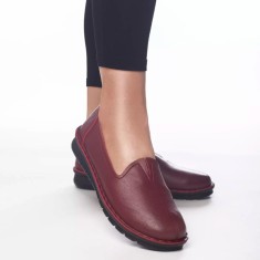 Pantofi casual orpha rosu piele ecologica, 36