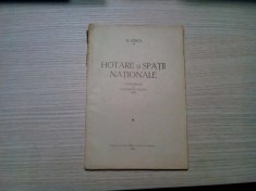 HOTARE SI SPATII NATIONALE - N. Iorga - Datina Romanesca, 1938, 148 p.