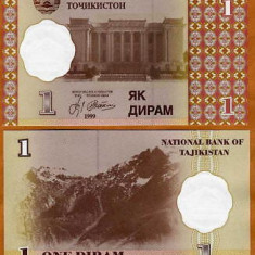 !!! TADJIKISTAN - 1 DIRAM 1999 - P 10 - UNC