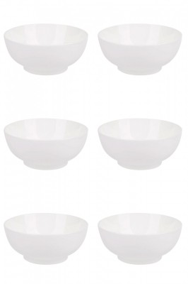 Set boluri, 6 piese, 1L, Portelan, Alb foto