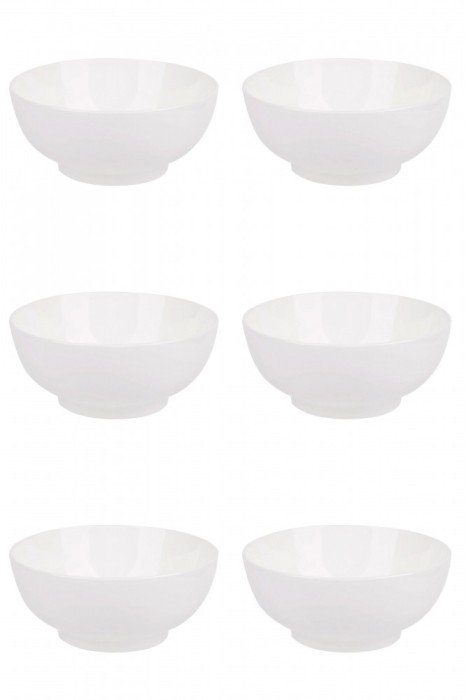 Set boluri, 6 piese, 1L, Portelan, Alb