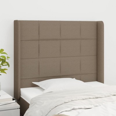 vidaXL Tăblie de pat cu aripioare gri taupe 93x16x118/128 cm textil 3119566 foto