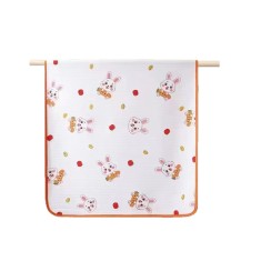 Aleza impermeabila mare pentru copii, REDQUIT, 80x120 cm, absorbanta, rezistenta la apa si refolosibila, Iepurasi