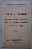 Societatea Israelita de Asistență Publică din Craiova / Dare de seama 1900/1905