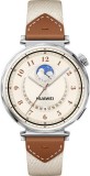 Smartwatch Huawei Watch GT 5 Jana-B19W cu corp din inox si curea maro &icirc;ntretesută, blister 55020DJR
