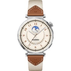 Smartwatch Huawei Watch GT 5 Jana-B19W cu corp din inox si curea maro &icirc;ntretesută, blister 55020DJR