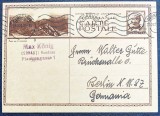 ROMANIA 1938 - Intreg Postal Ilustrat cu marca fixa 6 lei maro Carol II - circulat Cernauti (Bucovina) - Berlin - stampila expeditor MAX KONIG