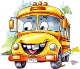 Cumpara ieftin Sticker decorativ Autobuz, Galben, 68 cm, 8013ST-7, Oem