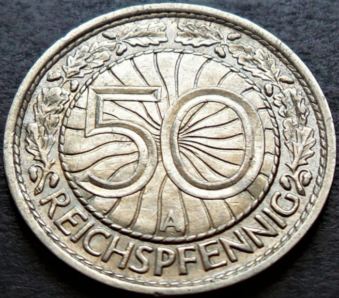 Moneda istorica 50 REICHSPFENNIG - GERMANIA, anul 1929 *cod 2700