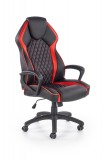 Scaun de birou ergonomic, tapitat cu piele ecologica Vector Negru / Rosu, l63xA68xH113-121 cm