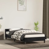 Cadru Pat Gossi Negru 80x200 cm Catifea cu Tablie. Pat Dormitor Modern