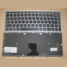 Tastatura laptop noua LENOVO Z400 Silver Frame Black BACKLIT(For WIN8) US
