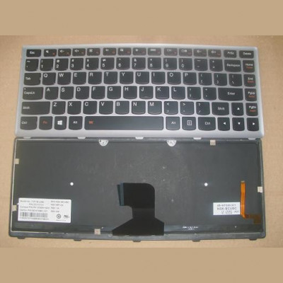 Tastatura laptop noua LENOVO Z400 Silver Frame Black BACKLIT(For WIN8) US foto