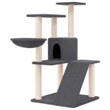 Cumpara ieftin Ansamblu de pisici, stalpi din funie sisal, gri inchis, 94 cm