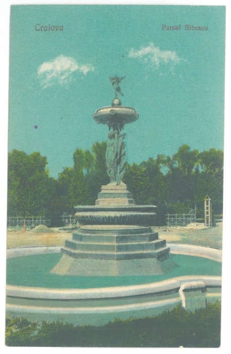 33 - CRAIOVA, Bibescu Park, statue, Romania - old postcard - unused