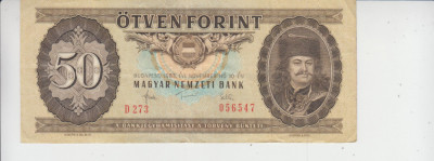 M1 - Bancnota foarte veche - Ungaria - 50 forint - 1983 foto