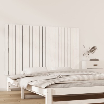 vidaXL Tăblie de pat pentru perete, alb, 147x3x90 cm, lemn masiv pin 824894 foto