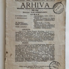 ARHIVA 1930 REVISTA DE ISTORIE, FILOLOGIE SI CULTURA ROMANEASCA