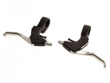 Set 2 Manete Frana V-Brake Bicicleta, Aluminiu, Negru/Argintiu, Reglaj Cablu
