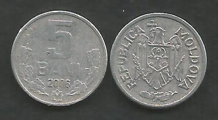 MOLDOVA 5 BANI 2006 [2] VF + , livrare in cartonas