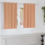 Perdele cu perdele 2 pcs Maro deschis 140 x 140 cm Poliester