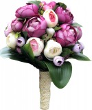 Buchet flori personalizabil, Eventissimi, 25 Bujori, Multicolor, predominant grena, Eventissimi&reg;