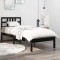 vidaXL Cadru de pat Small Single 2FT6, negru, 75x190 cm, lemn masiv