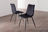 Set de doua scaune Bello, Catifea, Negru